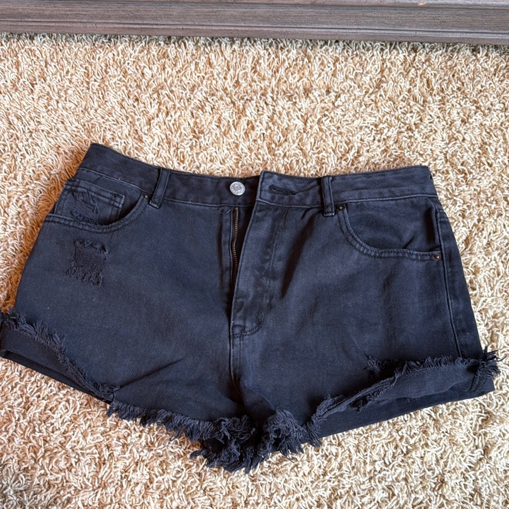 Women's Black Denim Shorts